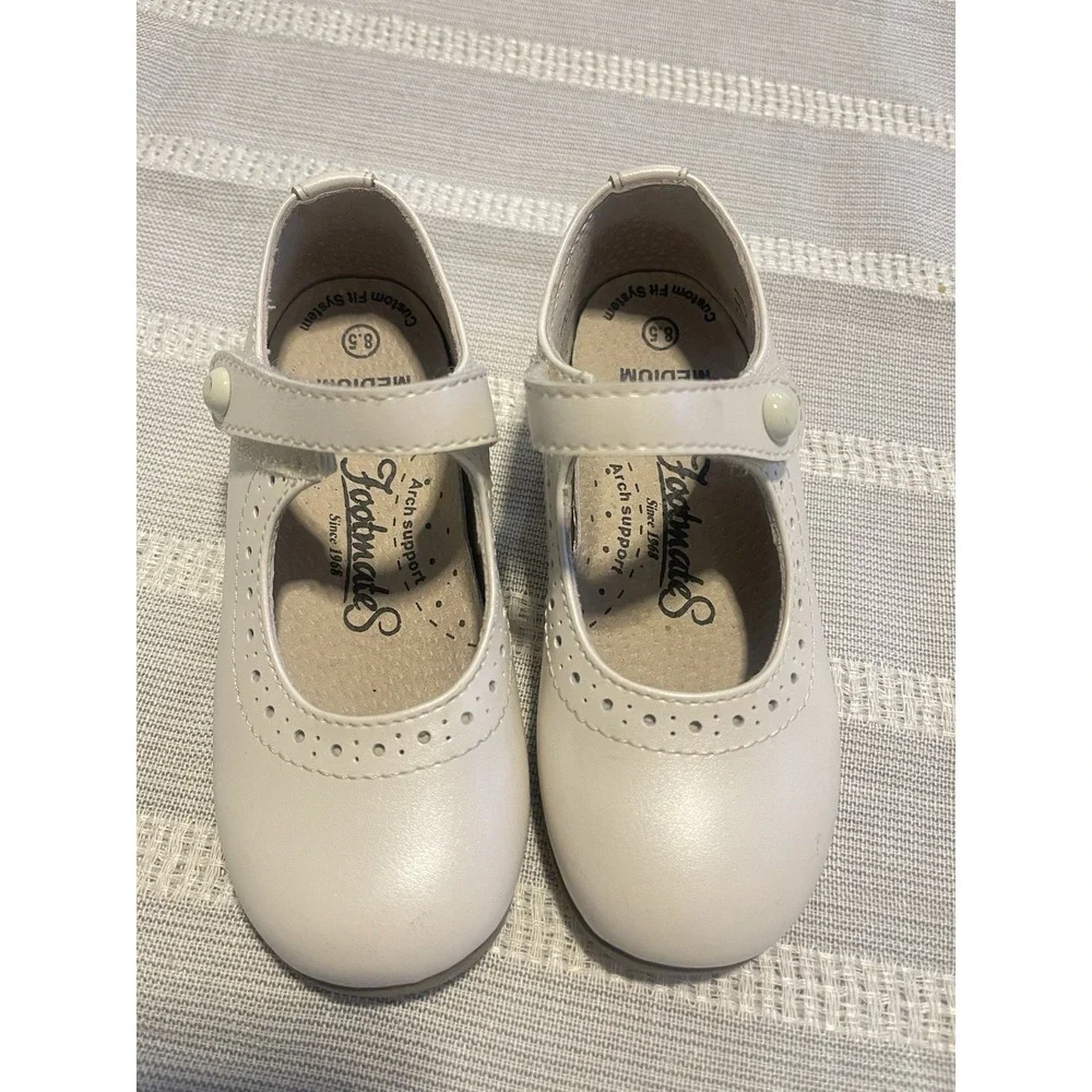 footmates girls shoes Emma Shoe Size 8.5 Pearl White Leather